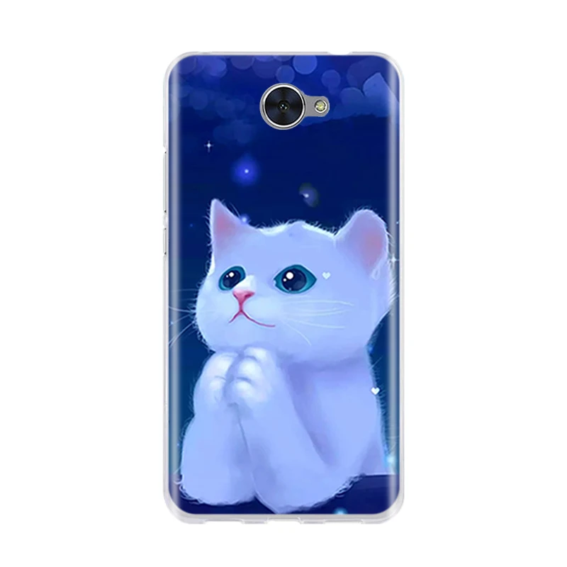 For Huawei Y7 / Y3 2017 Y5 Y6 Case 3D Cute Cat Bags Soft Silicone TPU Back Cover Y 7 Cases | Мобильные телефоны и