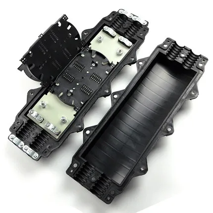 2pcs 48 Core Optical Fiber Splice Box-2 in and 2 out-Waterproof small D type Optical Fiber Joint Box