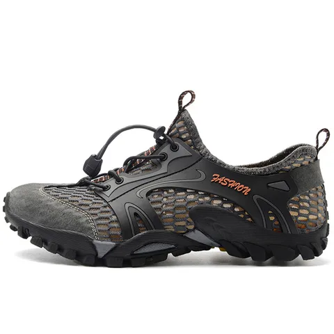 Мужские сетчатые кроссовки, черные дышащие уличные кроссовки из искусственной кожи в стиле пэчворк, прогулочная обувь, большие размеры, лето-весна 2024