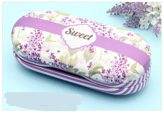 shen purple Высококачественный двухслойный чехол с зеркальными металлическими контактными линзами, футляр двойного назначения, кожаный чехол для очков для чтения NX - Цвет: shen purple