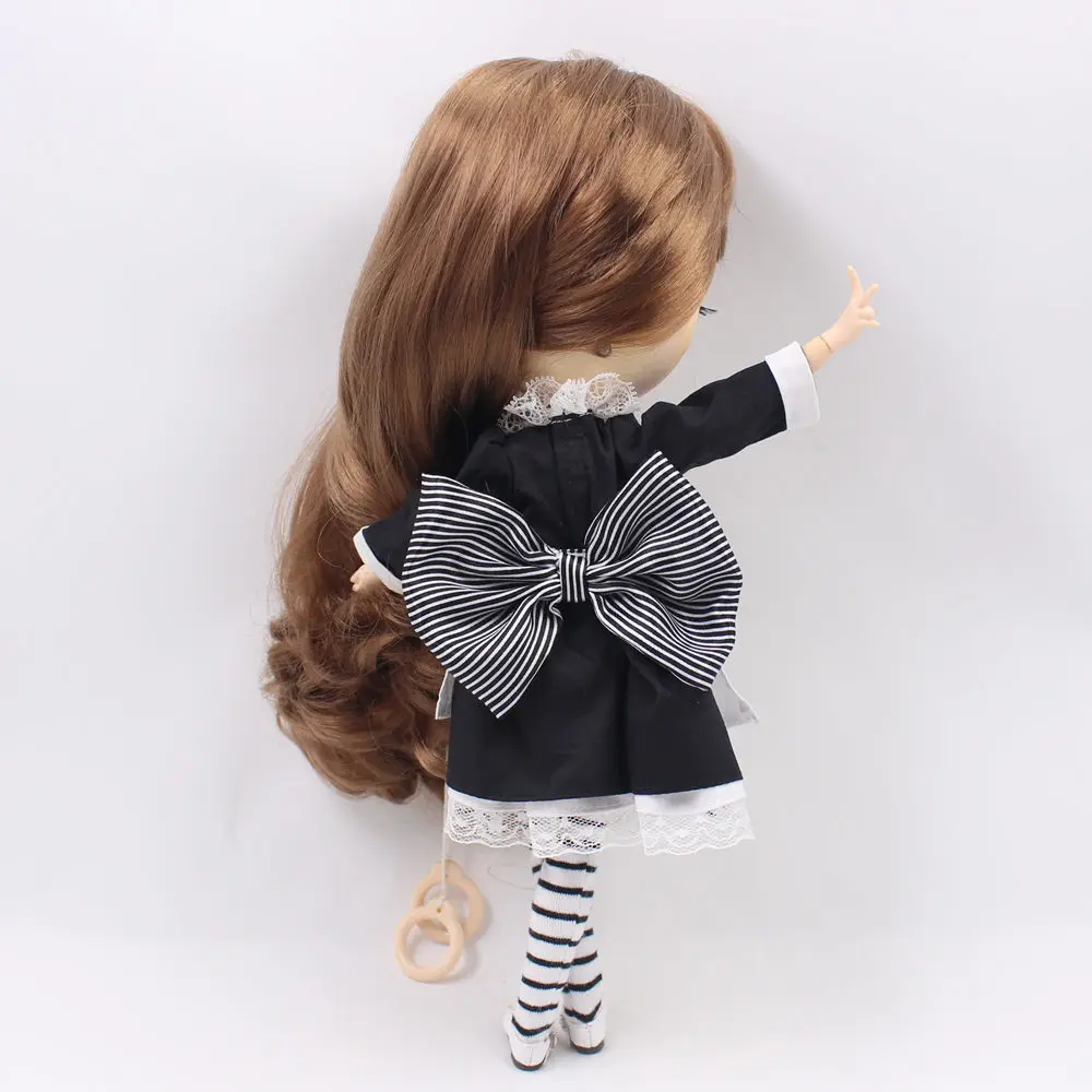 Outfits for Blyth doll Maid outfit with apron and socks suit for 1/6 doll ICY BJD NEO Wednesday Addams