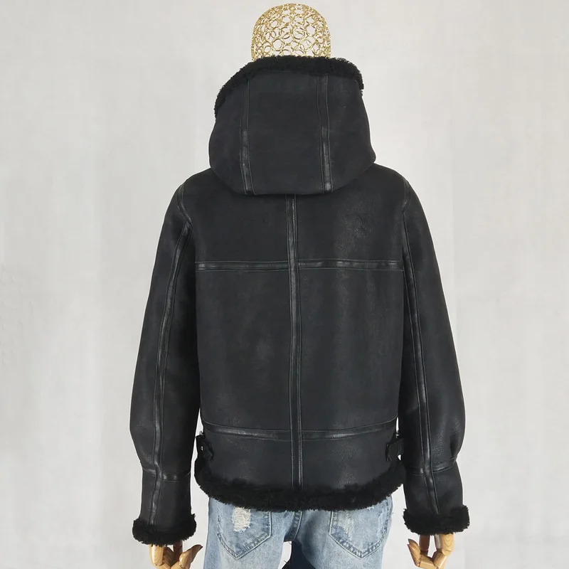 Manteau femme hiver женская зимняя куртка из натурального овечьего меха, короткое пальто из овчины с капюшоном из натуральной шерсти, манто для женщин