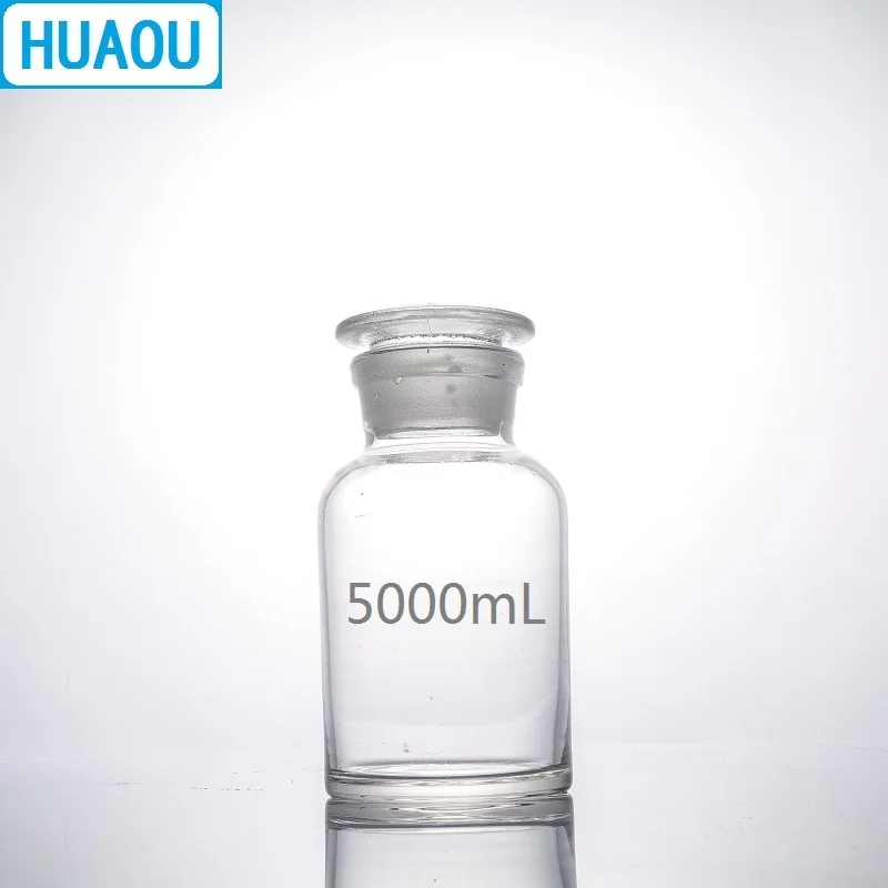 Флакон-реагент HUAOU прозрачный с широким горлом 5000 мл 5 л | Канцтовары для офиса и