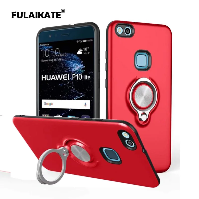 FULAIKATE чехол подставка с кольцом для Huawei P10 Lite 2017 противоударный мягкий из ТПУ P10lite