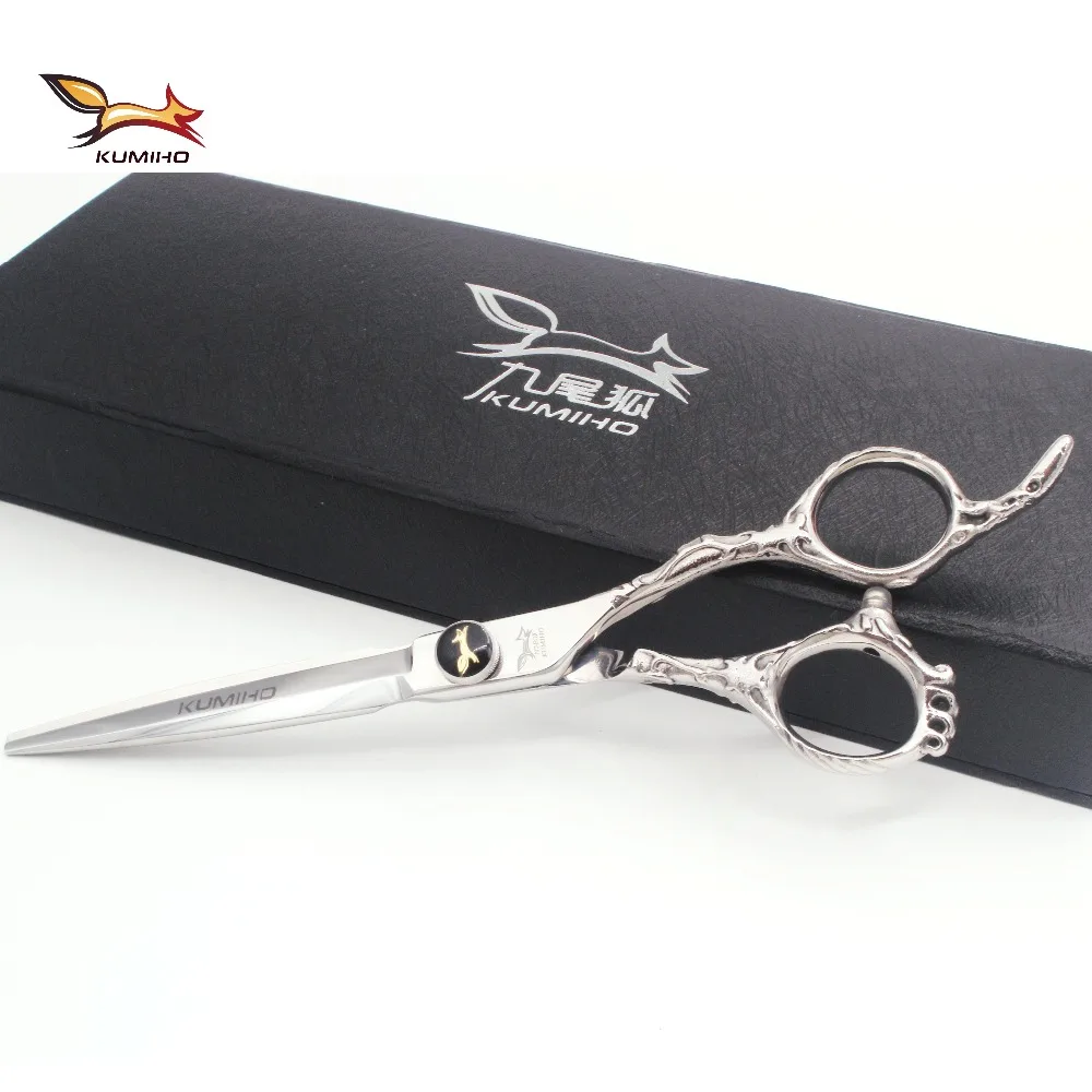 KUMIHO high quality hair scissors set 6inch barber cutting and thinning for hairdressing with offset handle | Красота и здоровье