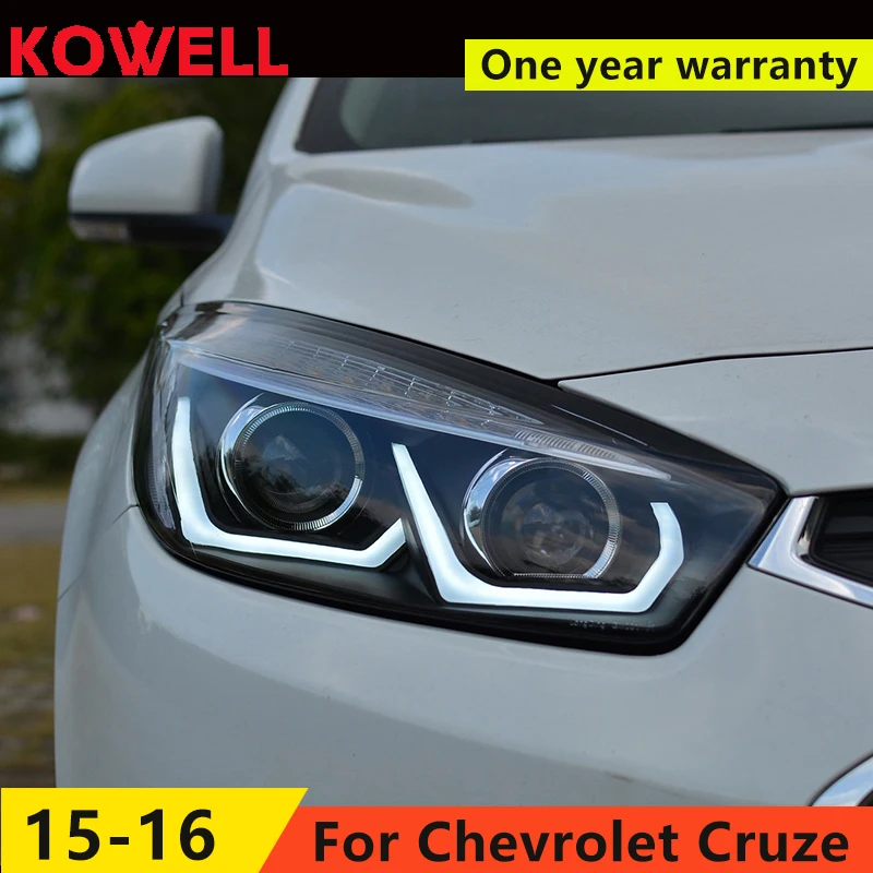 KOWELL автомобильный Стайлинг для Chevrolet Cruze фары- светодиодный фонарь DRL Q5 Bi Xenon объектив Высокий Низкий луч парковка