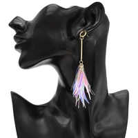 tassel drop earring korea new fashion 3 color acrylic colorful long earring shiny plastic tassel drop earrings jewelry