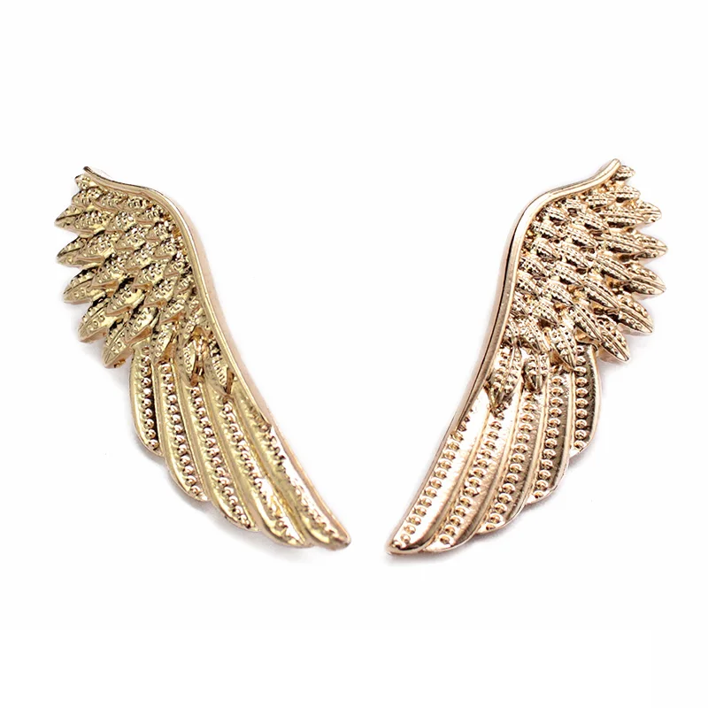 Fashion Popular Gold Silver Color Wings Collar Pin Sweater Shirt Brooches for Women Angel Wing Cute Girl Punk Jewelry