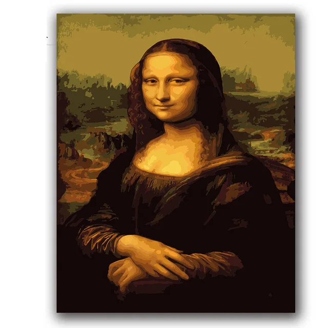 

Mona Lisa's smile picture Figure digital oil Painting ByNumbers on canvas draw for Coloring By Numbers with paint kits package