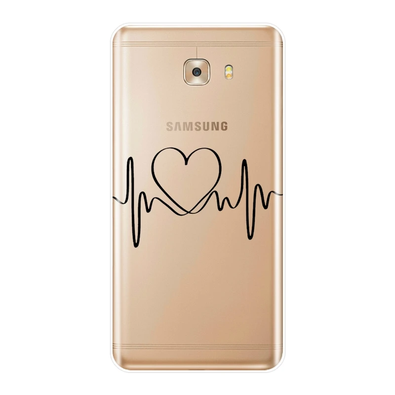 Милый красный телефонный чехол Love Hearts Kawaii для Samsung Galaxy C5 C7 C8 мягкий силиконовый из