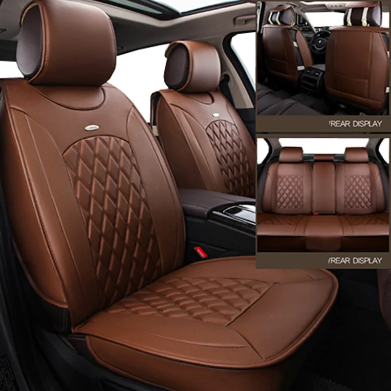 (Спереди + сзади) универсальные кожаные чехлы на сиденья для Kia soul cerato sportage optima RIO K3S