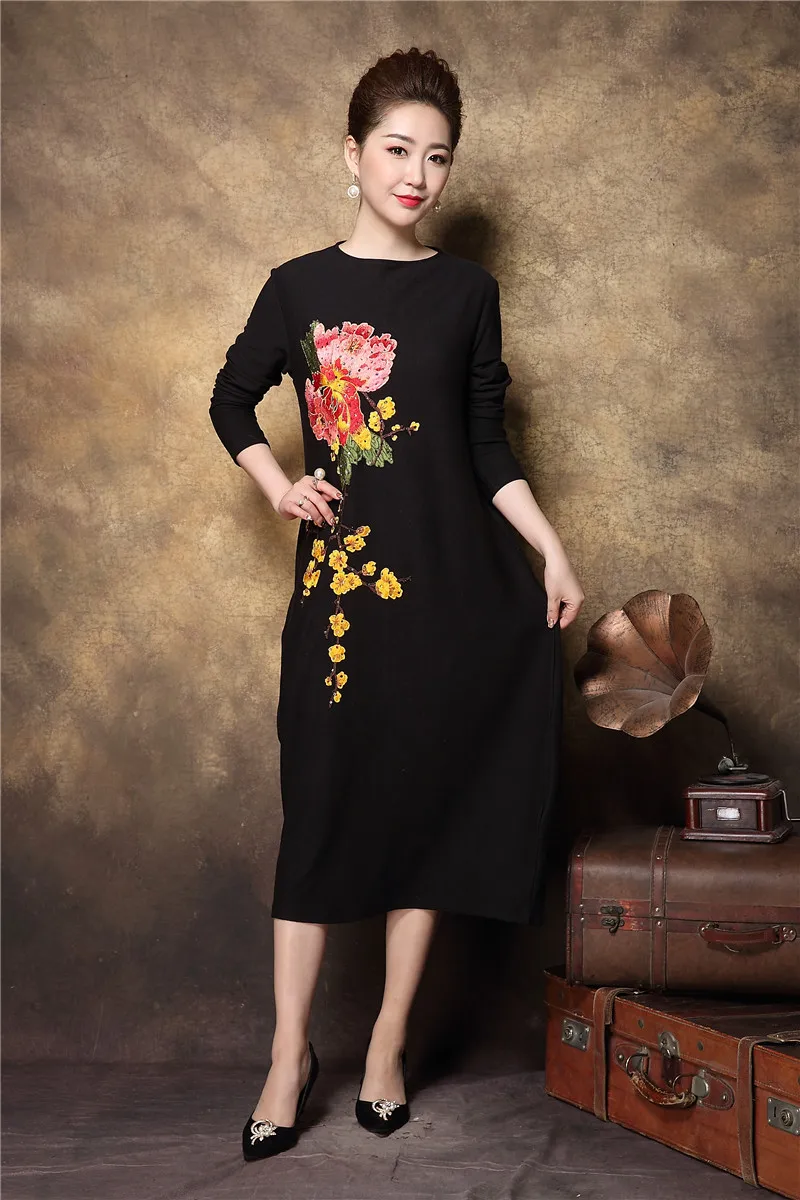 2018 весеннее женское вечернее платье среднего возраста Элегантное Длинное