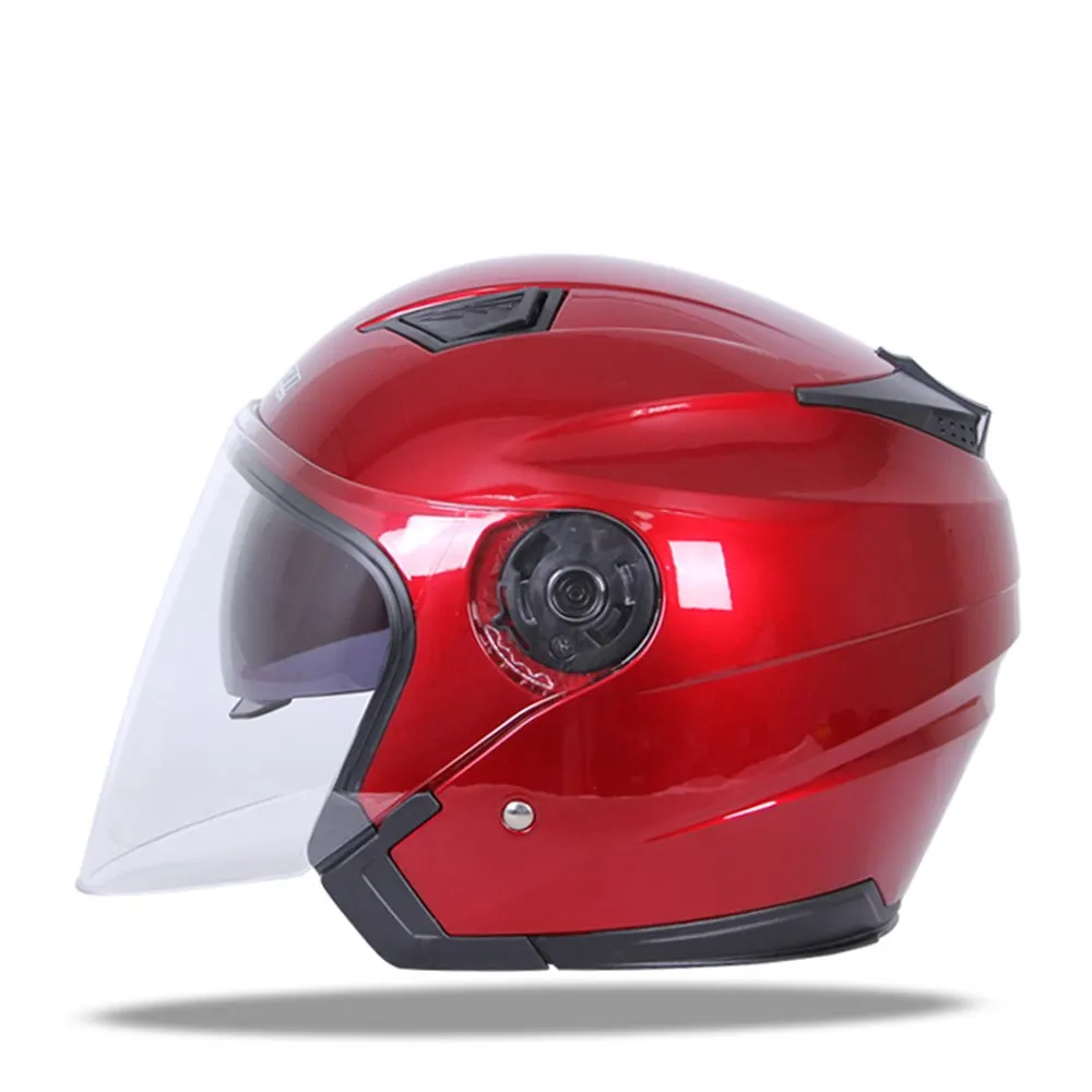 Красный Мотоцикл Jiekai шлем Casco Мото шлем мотоциклетный шлем для мотокросса открытый шлем Ретро винтажный шлем - Цвет: Красный
