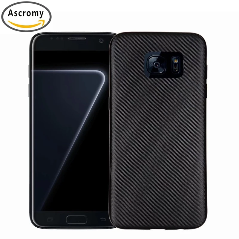 Ascromy ультра тонкий свет мягкий тпу углеродного волокна броня case cover для samsung galaxy s7
