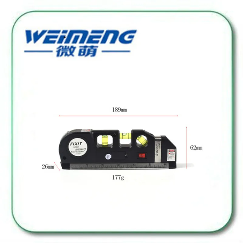 Weimeng новый черный лазерный уровень Горизонтальная Вертикальная измерение