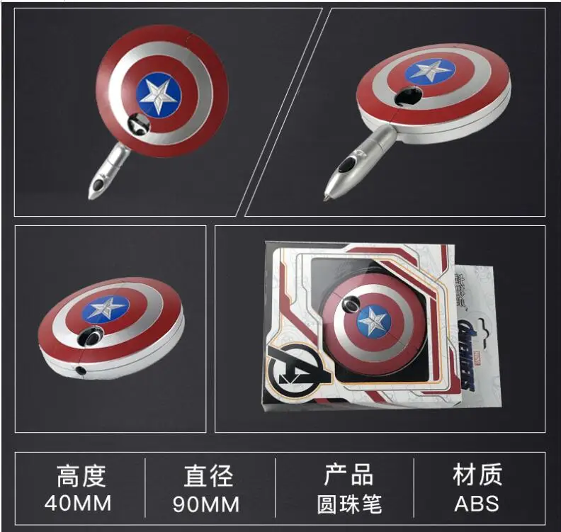 Avengers: Endgame Adjustable Ballpoint Pen Write Captain America Hawkeye IronMan Tony Stark Cosplay Prop Toy Students Gift