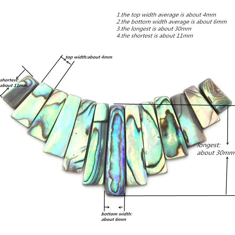 Натуральная новозеландская ракушка Abalone 13 шт. Набор подвесок из бусин в виде
