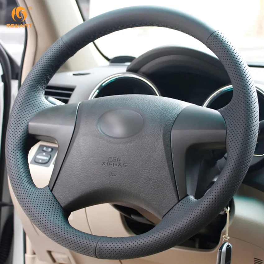 Чехол на руль автомобиля MEWANT из черной искусственной кожи для Toyota Highlander 2009-2014 Camry