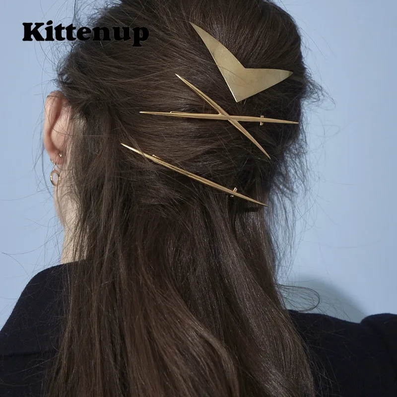 Kittenup новые творческие 3 шт./компл. золото Цвет V/X письмо моды геометрический