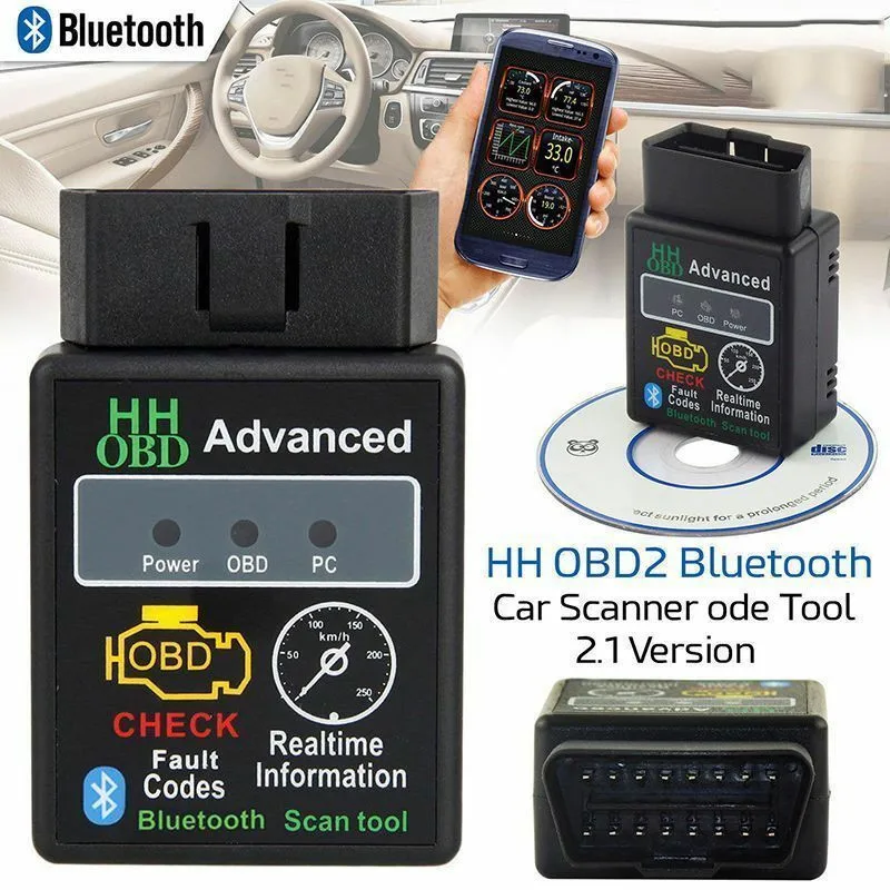 Лучшая цена ELM327 HH OBD Bluetooth V2.1 OBD2 авто ELM 327 Android/Symbian/Finestre Per OBDII protocollo CAN BUS | Автомобили