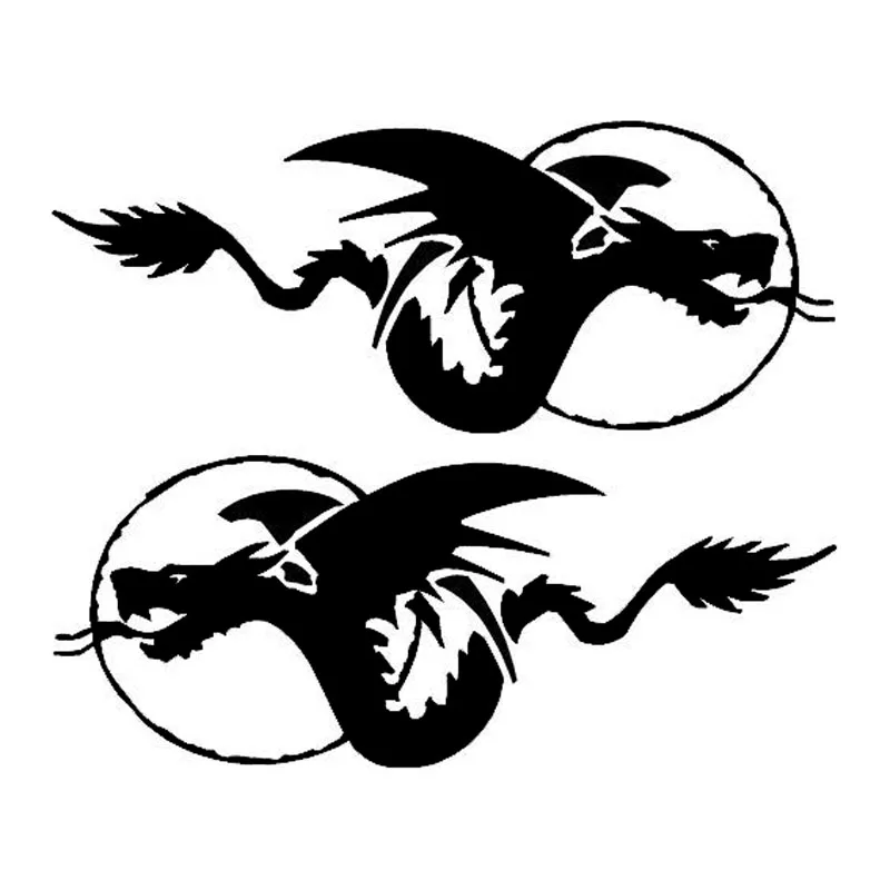 Декоративные виниловые автомобильные наклейки летающий дракон 25*9 9 см 2 шт.|car