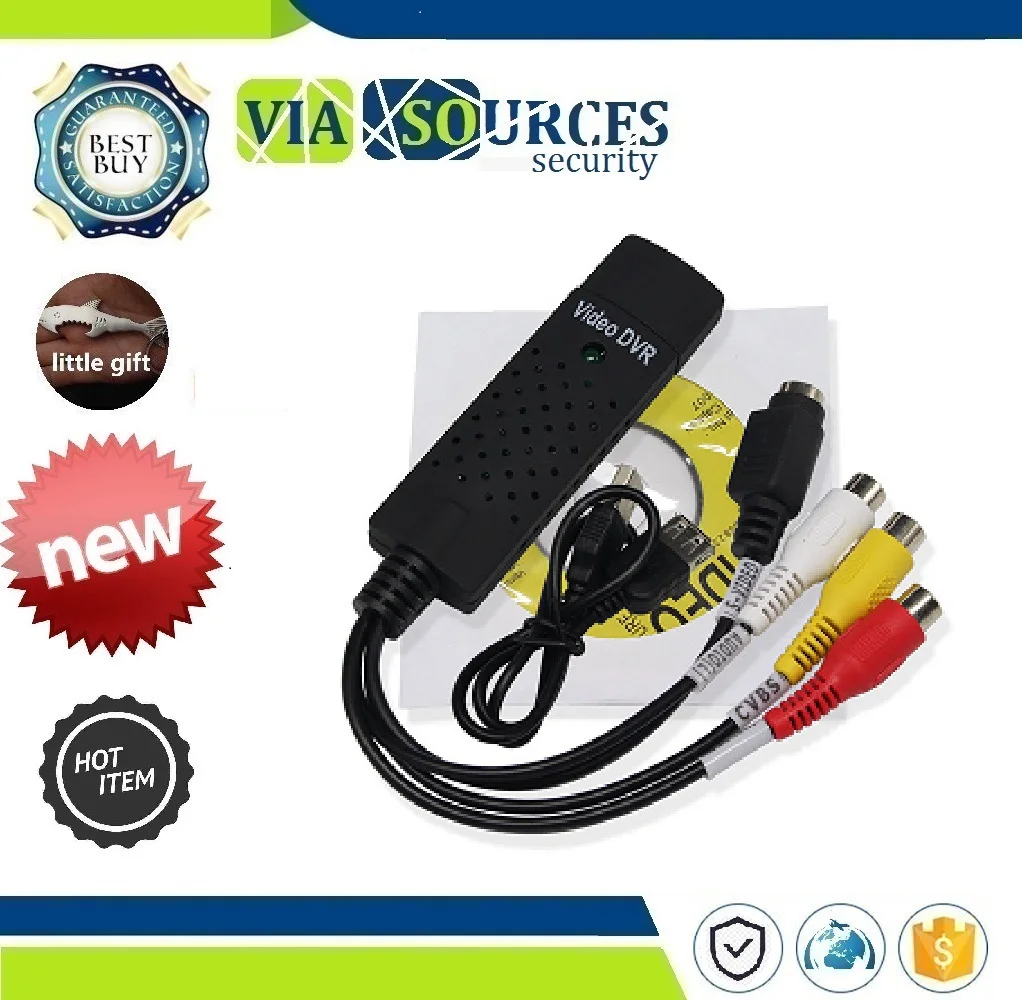 VHS Аудио захвата адаптер карты ТВ видео DVR USB 2 0 Easycap Захвата 4 канала DVD|DVR-карты| |