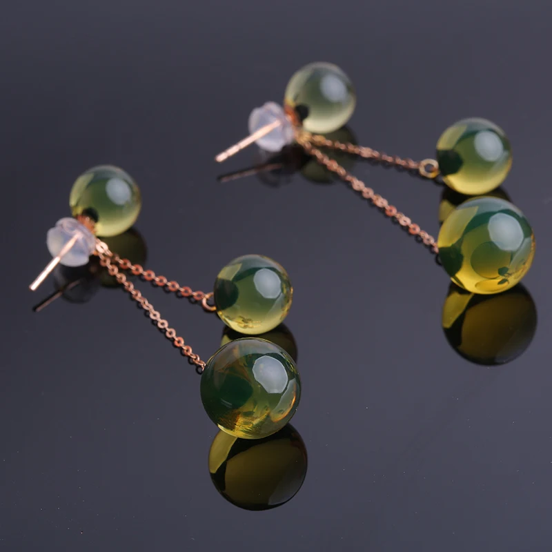 Robira модные милые серьги с ушками женские модели длинные 18 К золото съемные