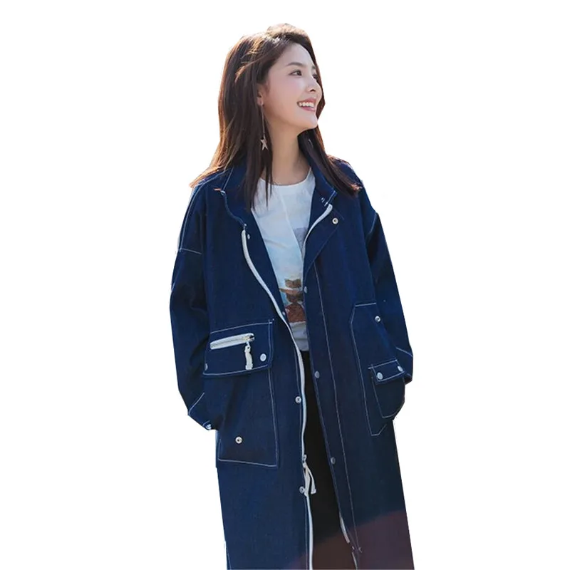 

Женская джинсовая куртка Qpipsd, свободная куртка-ветровка средней длины, с рукавами «летучая мышь», на молнии, для весны и осени, 2021