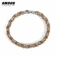 amourjoux braid whitegold color motorcycle chain stainless steel bracelet trendy bracelets bangles for men jewelry