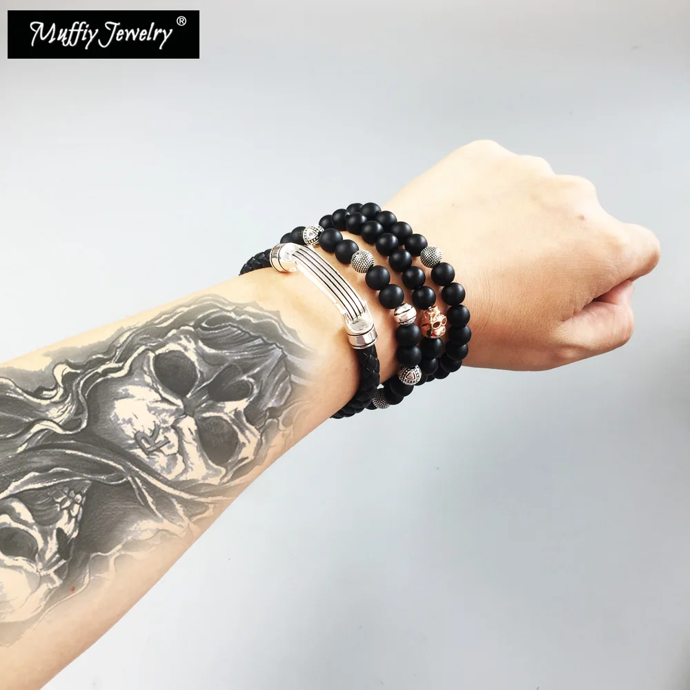 Кожаные браслеты манжеты с линией суперпредложения 2017 серебряные в европейском