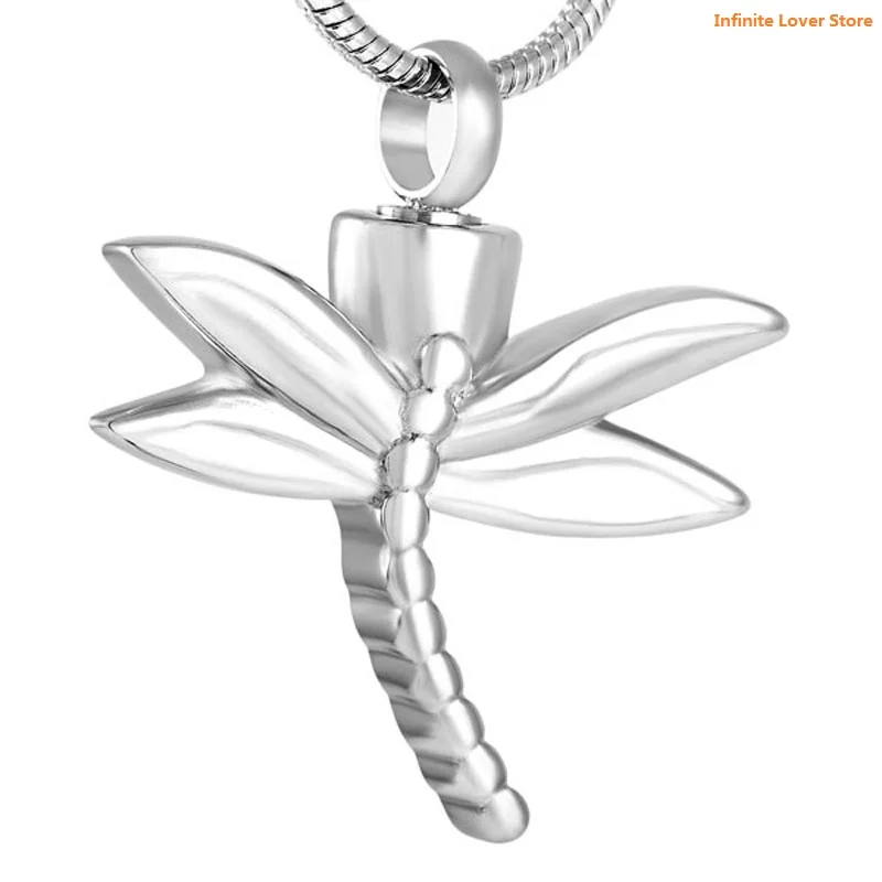 

IJD8120-1 Cheap 20Pcs Stainless Steel Dragonfly Cremation Urn Necklace Keepsake Ashes Memorial Pendant-Funnel Included