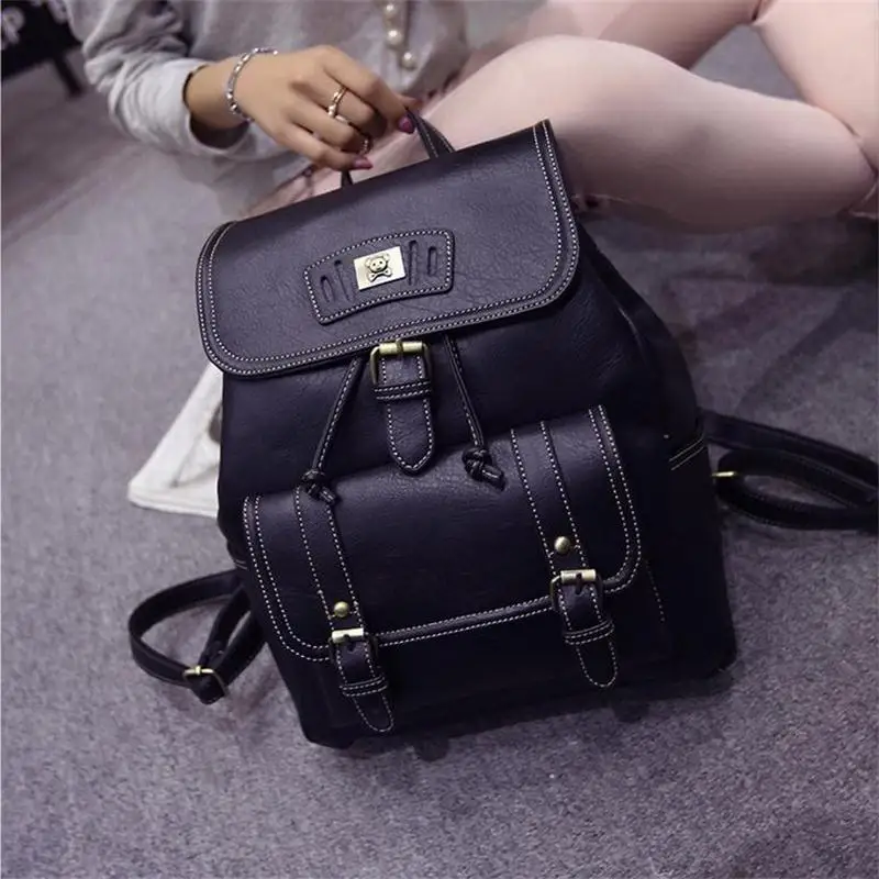 Высокое Качество Kpop Мини Vintage Drawstring Сумка Кожа Рюкзак Женщины Harajuku Популярные