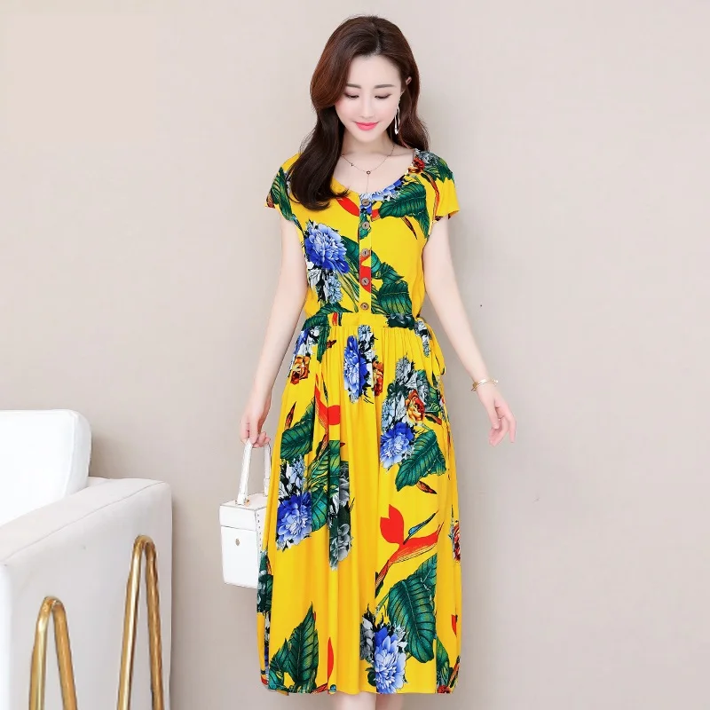 Женское богемное платье макси длинное большого размера с цветочным принтом