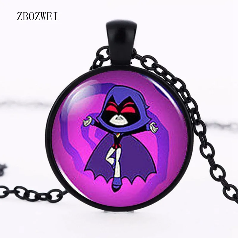 black Teen Titan Go Raven винтажное модное ожерелье 1/несколько латунных серебряных подвесок аксессуары для одежды ожерелье - Окраска металла: black
