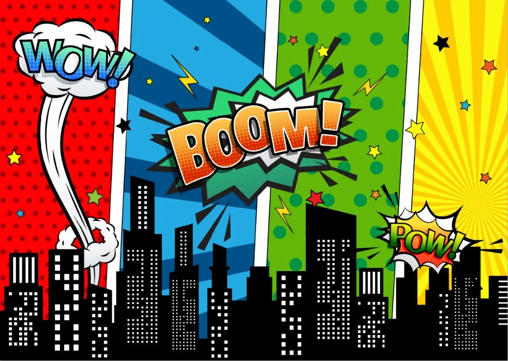 Виниловый фон для студийной фотосъемки с изображением супергероев 7x5 футов