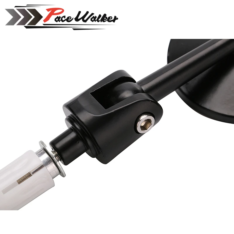 Зеркало заднего вида мотоциклетное Черное круглое 7/8 дюйма|mirror bar end|motorcycle mirror