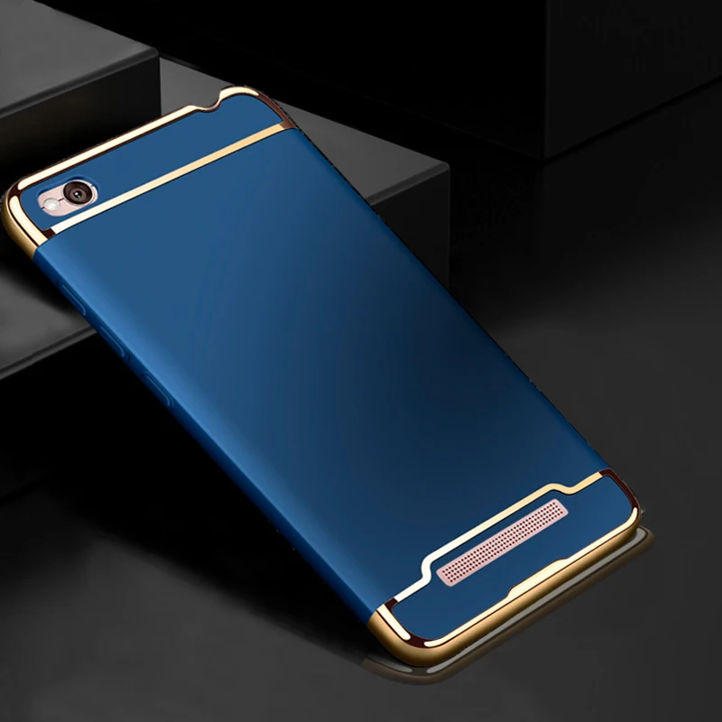 Navy Blue YUETUO Роскошный Жесткий Пластиковый чехол для телефона s, etui, чехол для xiaomi redmi 5a 5 a для ksiomi 3 в 1 Аксессуары - Цвет: Navy Blue