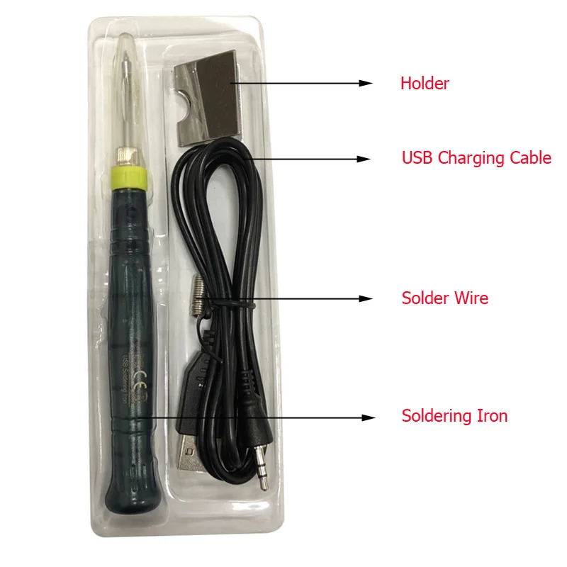 5V 8 W паяльник USB кабель для зарядки Паяльник Мини Портативный аккумулятор с 50g
