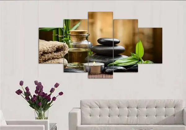 5 шт. украшение на стену живопись маслом спа камень бамбуковые канделябры для