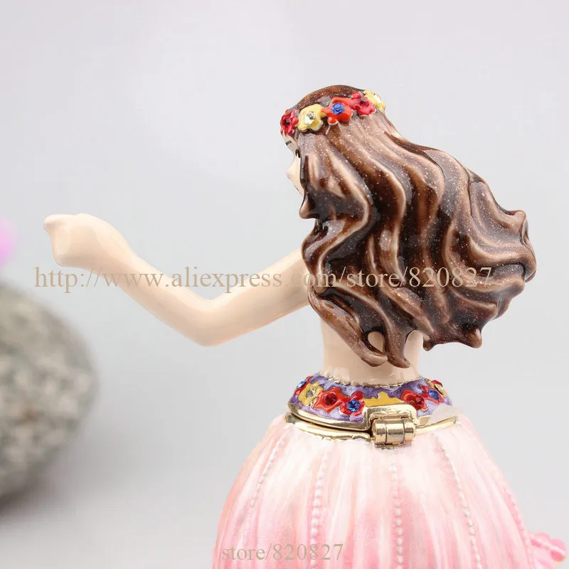 Wedding Gifts Angel Decoration Gifts Vintage Girl Dancing Jewelry Box Hula Girls Shaped Metal Signs