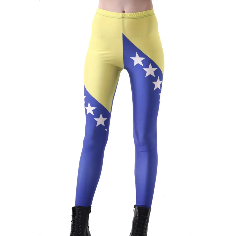 Эластичные Повседневное брюки 3D цифровой печати флаг Босния и Герцеговина