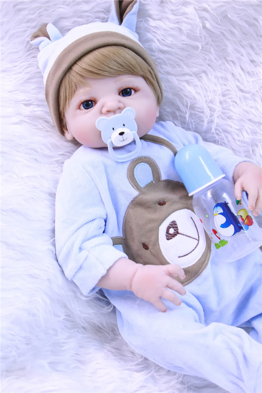 

Bebe boy reborn 23"NPK full silicone body dolls reborn children xmas gift can bathe toy doll alive bonecas brinquedo menino