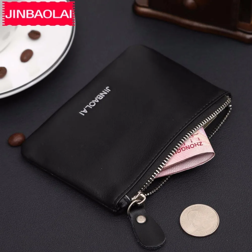 Мужской мини-кошелек JINBAOLAI тонкий кошелек из натуральной коровьей кожи высокого