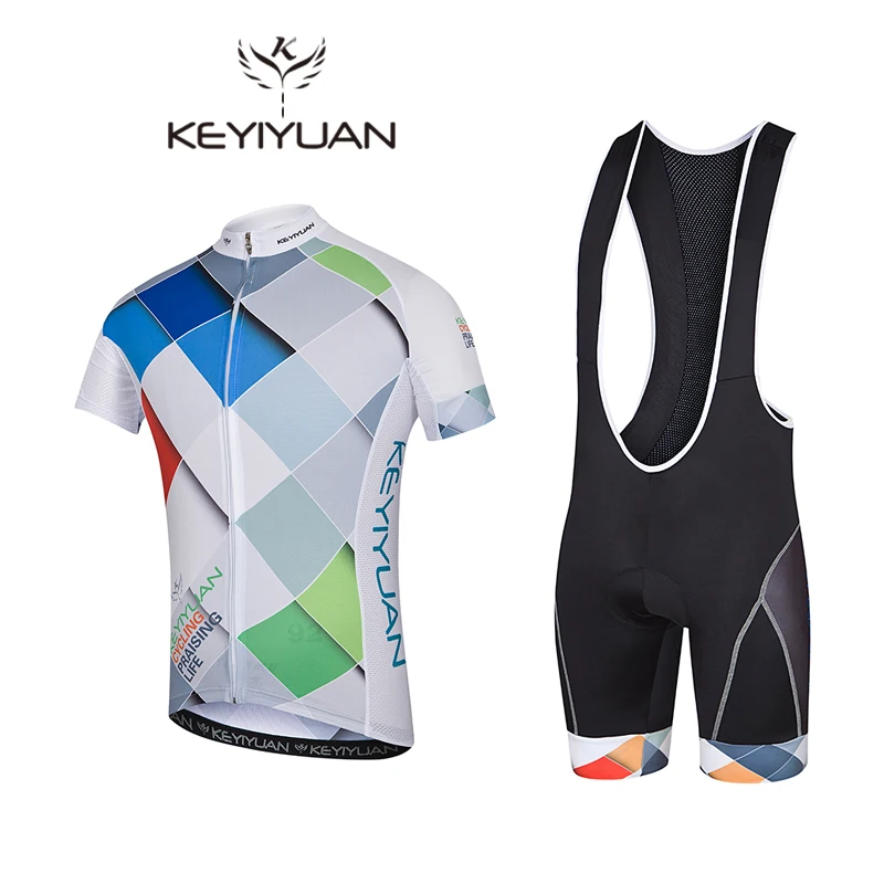 

KEYIYUAN Мужская велосипедная одежда Ropa Ciclismo Maillot Велоспорт Джерси шорты Комплект Спортивный костюм Одежда для верховой езды/велосипедная одеж...