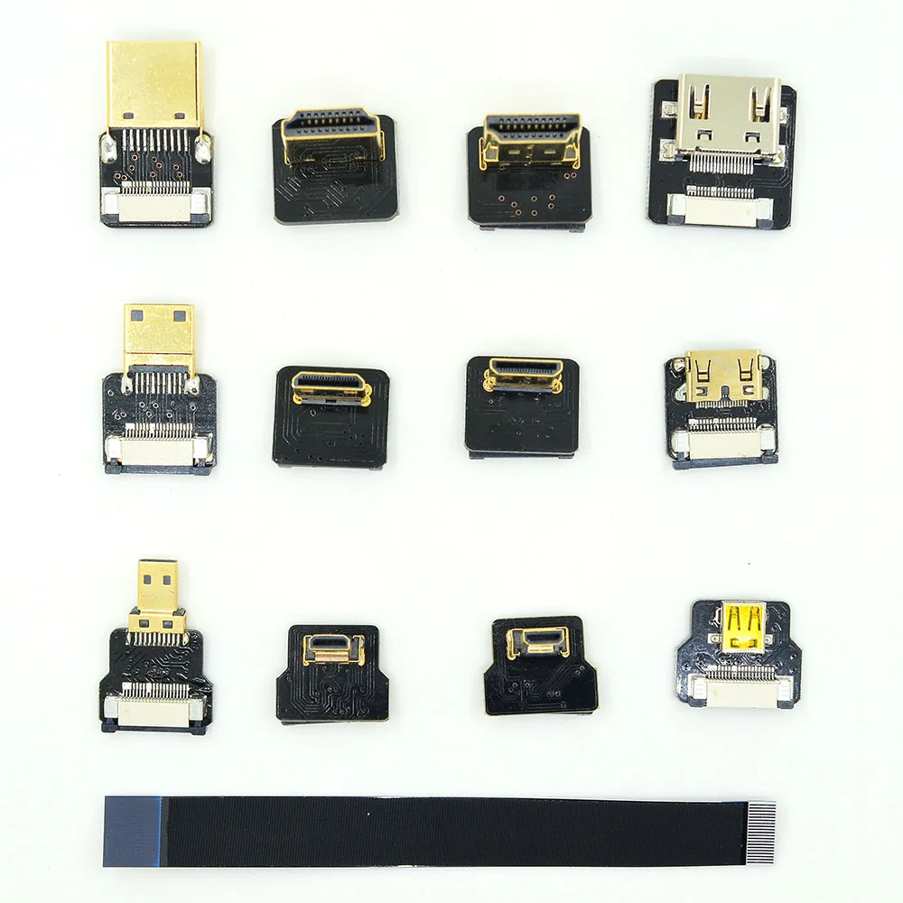 FPV Micro Mini HDMI-совместимый адаптер 90 градусов 5 см-100 см FPC плоский кабель 20 контактов