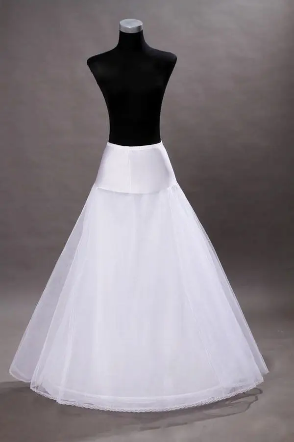 

White Wedding Dress Bridal 1 Hoop A-Line Petticoat Underskirt Crinoline