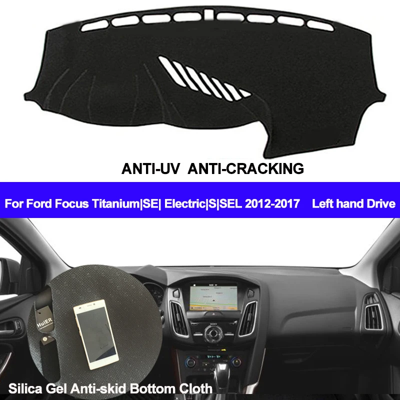 

TAIJS Car Dashboard Cover Silicone Non-Slip Dash Mat For Ford Focus Titanium/ SE /Electric /S /SEL 2012 2013 2014 2015 2016 2017