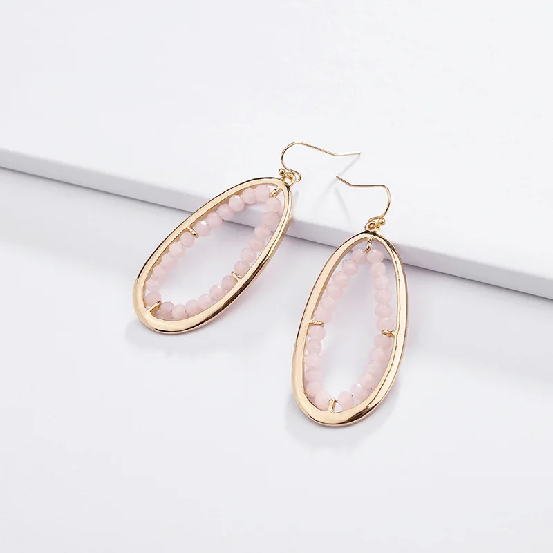 Женские серьги-подвески из металла с кристаллами и золотым покрытием | Украшения