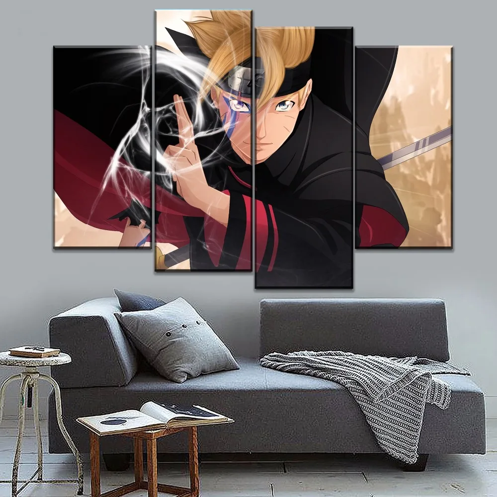 Modern Painting Top-Rated Canvas Print Wall Art Modular Pictures 5 Pieces Anime Boruto Artwork Home Decorative Living Room | Дом и сад
