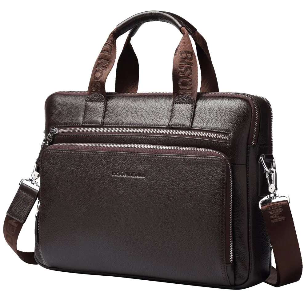 

2022 Men Bag Genuine Leather Briefcases14" Laptop Bag Men's Business Crossbody Bag Messenger/Shoulder Bag For Man